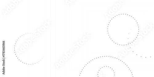Abstract white geometric overlapping circle background with shadow. abstract dotted wave background. hand drawn dotted path route line isolated.  