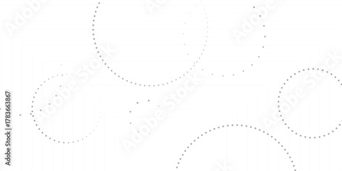 Abstract white geometric overlapping circle background with shadow. abstract dotted wave background. hand drawn dotted path route line isolated.  