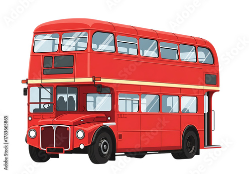 Iconic Red Double Decker Bus London Classic Transportation Illustration Design