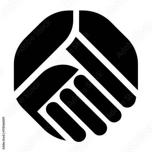 Digital handshake for IT partnership logo