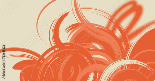 An abstract composition featuring flowing orange swirls against a light background, perfect for adding a dynamic, artistic touch to any creative project or digital space.