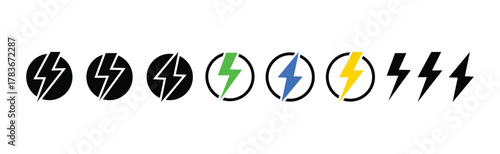 Free Download Collection of High-Voltage Lightning Bolt Icons for Energy Power and Electric Charge Symbols - GFXLoad