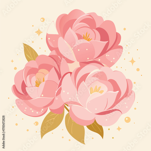 pink background with pink roses