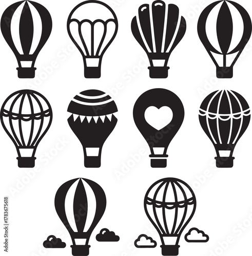 hot air balloon icons