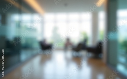 Abstract blurred office interior room. blurry working space with defocused effect. use for background or backdrop in business concept. High quality