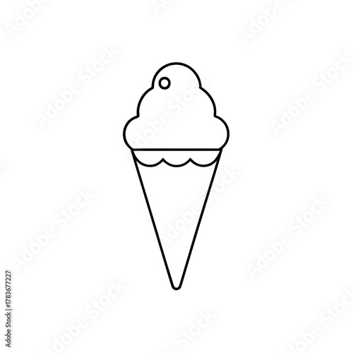 Simple outline icon of a classic ice cream cone tasty cool treat now