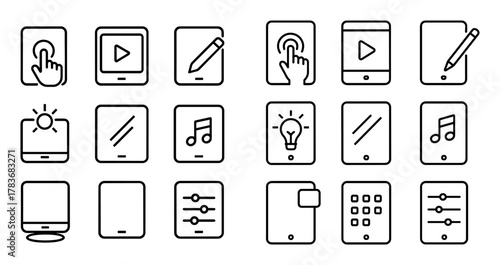 Tablet Multimedia Icons