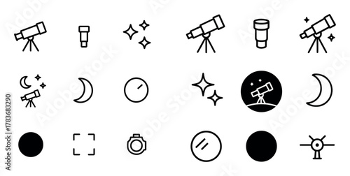 Minimalist Telescope Icons