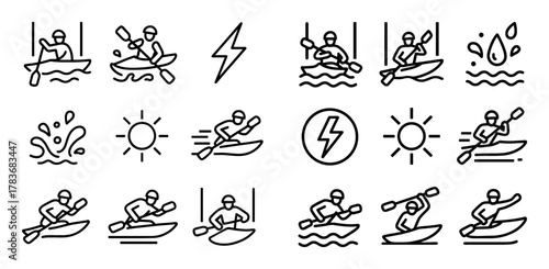 Minimalist Kayak Icons