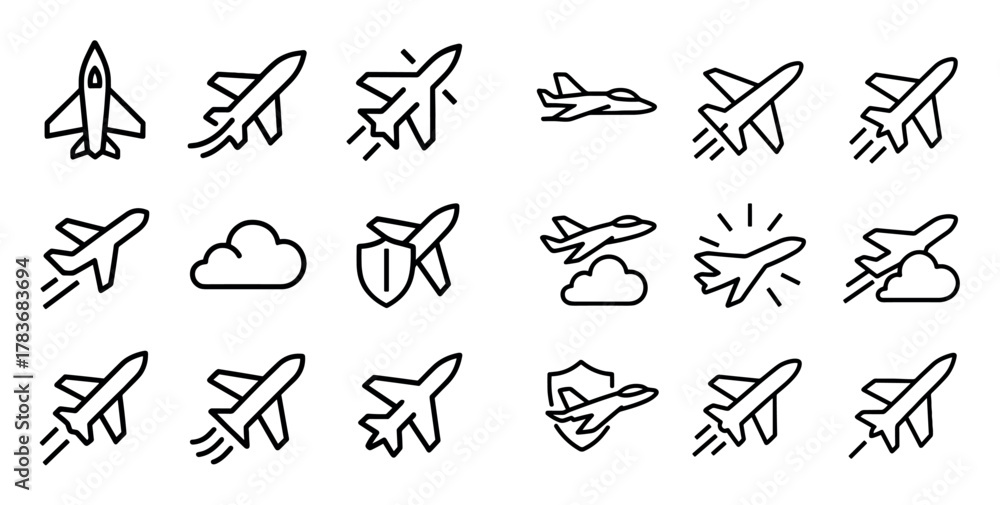 Naklejka premium Minimalist War Icons