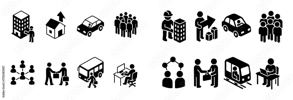 Fototapeta premium Urban Icons Isometric Set