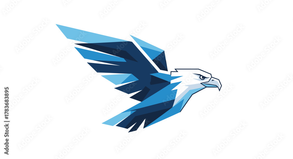 Obraz premium Abstract eagle logo design with geometric shapes conveys a modern powerful image