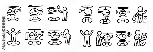 Helipad Doodle Icons