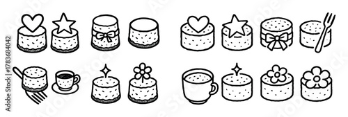 Cottage Cheese Cake Icons