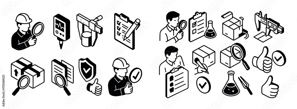 Fototapeta premium Quality Control Icons