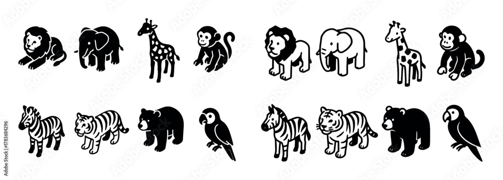 Obraz premium Zoo Animal Icons