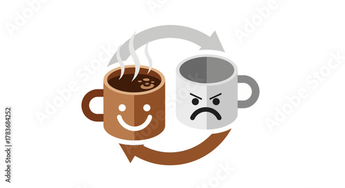 From grumpy to glad: coffee's power to transform mood depicted in circular flow design