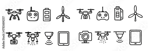 Agricultural Drones Icons