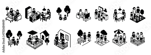 Isometric Family Spaces Icons