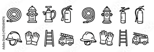 Firefighting Icons Grid
