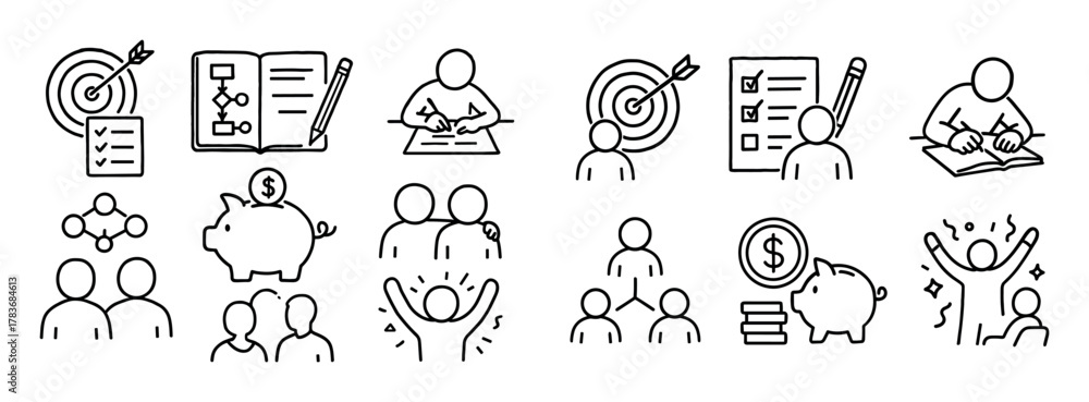 Obraz premium Success Icons Grid