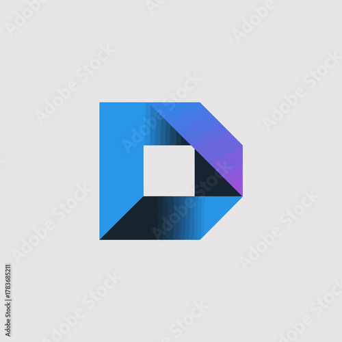 An abstract logo design featuring a modern geometric shape and vibrant colors, ideal for representing a tech or creative brand looking to make an impactful statement.