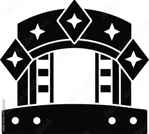 Icon of a casino entrance sign with bright lights and text