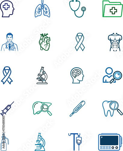 Medical Icons Set Healthcare and Medical Symbol Collection Illustrations