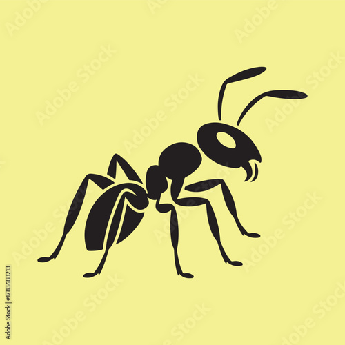 Ant insect simple graphic illustration black silhouette bug icon