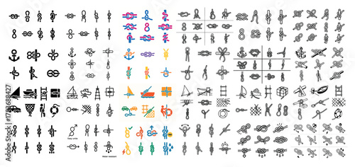 Various knot and rope symbol collection