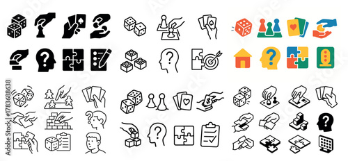 Assorted board game icon collection