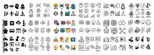 Variety of technology icons in different styles