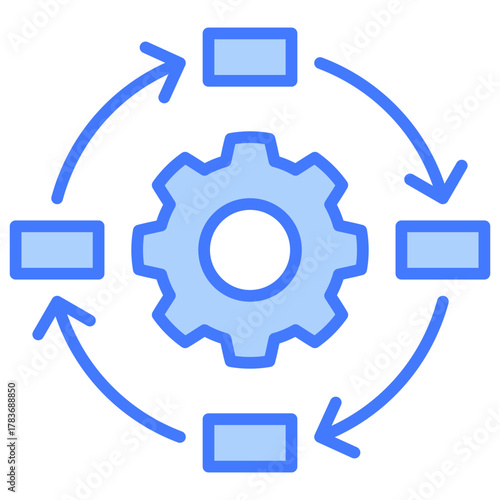 Continuous Flow Blue Icon