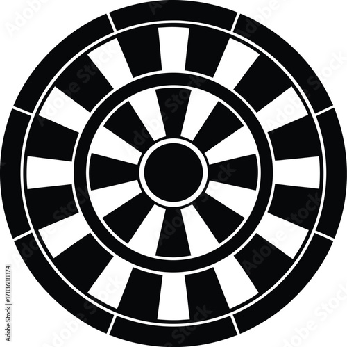 Classic roulette wheel icon with numbers and colors for casino games