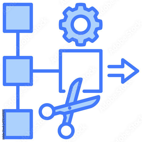 Work Simplification Blue Icon