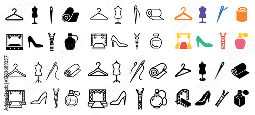 Fashion and sewing icons collection