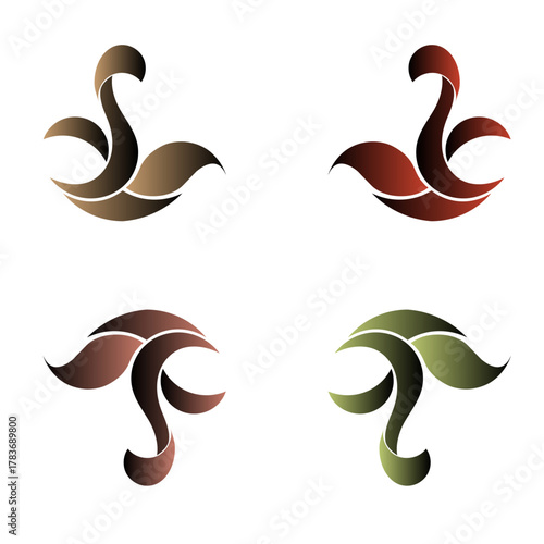 Crescent Bloom Symbols 4 Gradient Variants of Organic Symmetry.ai
