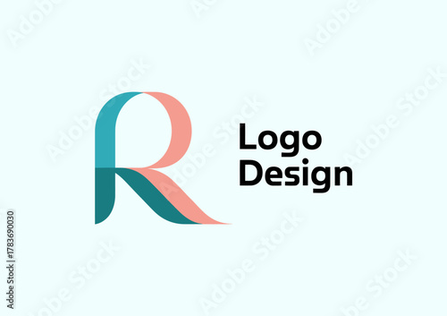 A stylish and modern logo design featuring the letter R in a unique, creative arrangement with flowing lines, showcasing professionalism and contemporary aesthetics in branding.