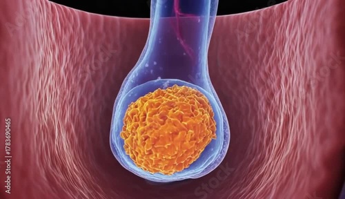 Hair follicle anatomy and growth process showing the dermal papilla and hair shaft formation