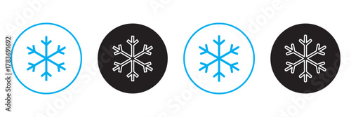 Snowflake icon set isolated vector illustration.