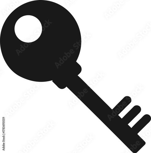 key silhouette vector illustration on white background