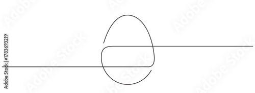 Egg line art. Continuous one line drawing of whole egg. Vector illustration. Editable line.