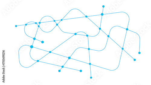 High tech technology geometric Abstract digital background of points and lines