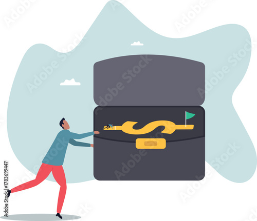 Start invest, financial planning or savings for retirement, begin or launch mutual fund, financial goal.about a man and his life.