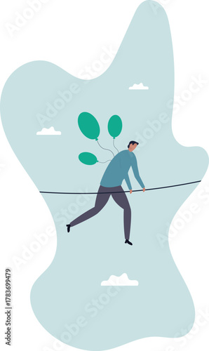 Risk management control or assessment on uncertainty, plan to survive in crisis or danger situation, reduce loss or disaster .about a man and his life.