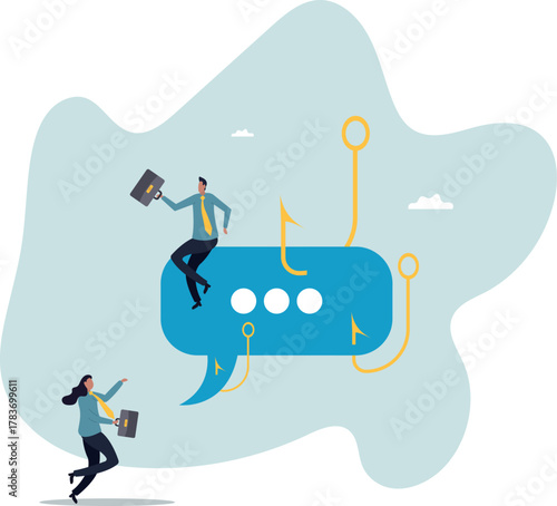 Liar, dishonesty colleague, cheating boss lying about work advantage, fraud or illegal and corruption, message trap .about a man and his life.