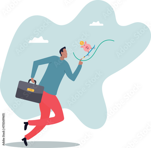 Stock market rebound, make profit from investment or growing wealth, get rich or financial success savings.about a man and his life.