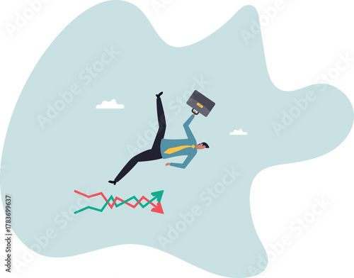 Financial investment volatility, uncertainty or change in business and stock market due to Coronavirus crisis.about a man and his life.