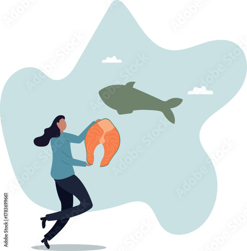 A piece of delicious red fish. Seafood concept.