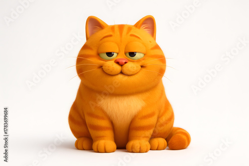 Cute 3D Cartoon Orange Tabby Cat